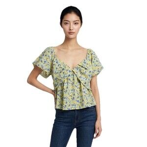 ASTR the Label Floral Cropped Blouse Size XL
